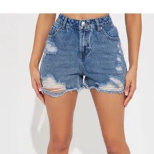 Fashion Nova Women’s Last Chance Denim Shorts - Dark Wash